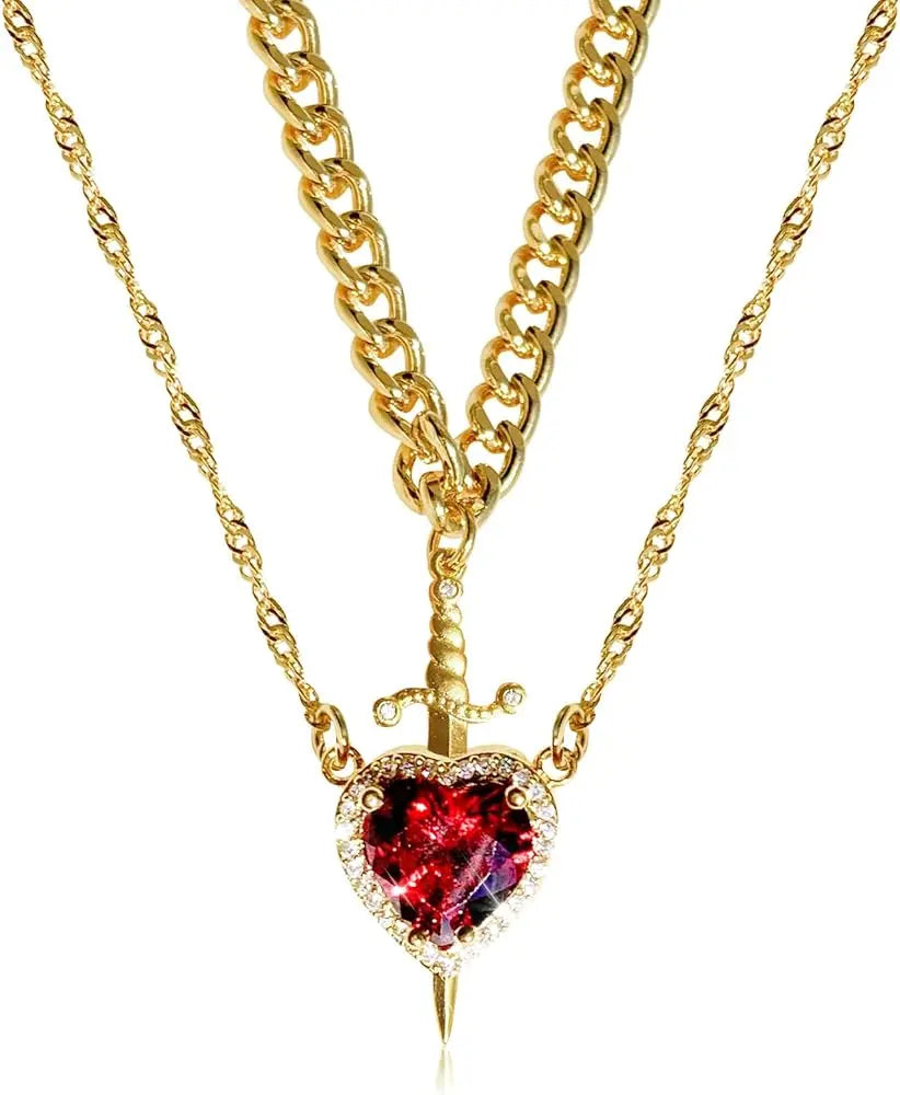 Collar corazón y espada
