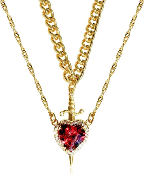 Collar corazón y espada